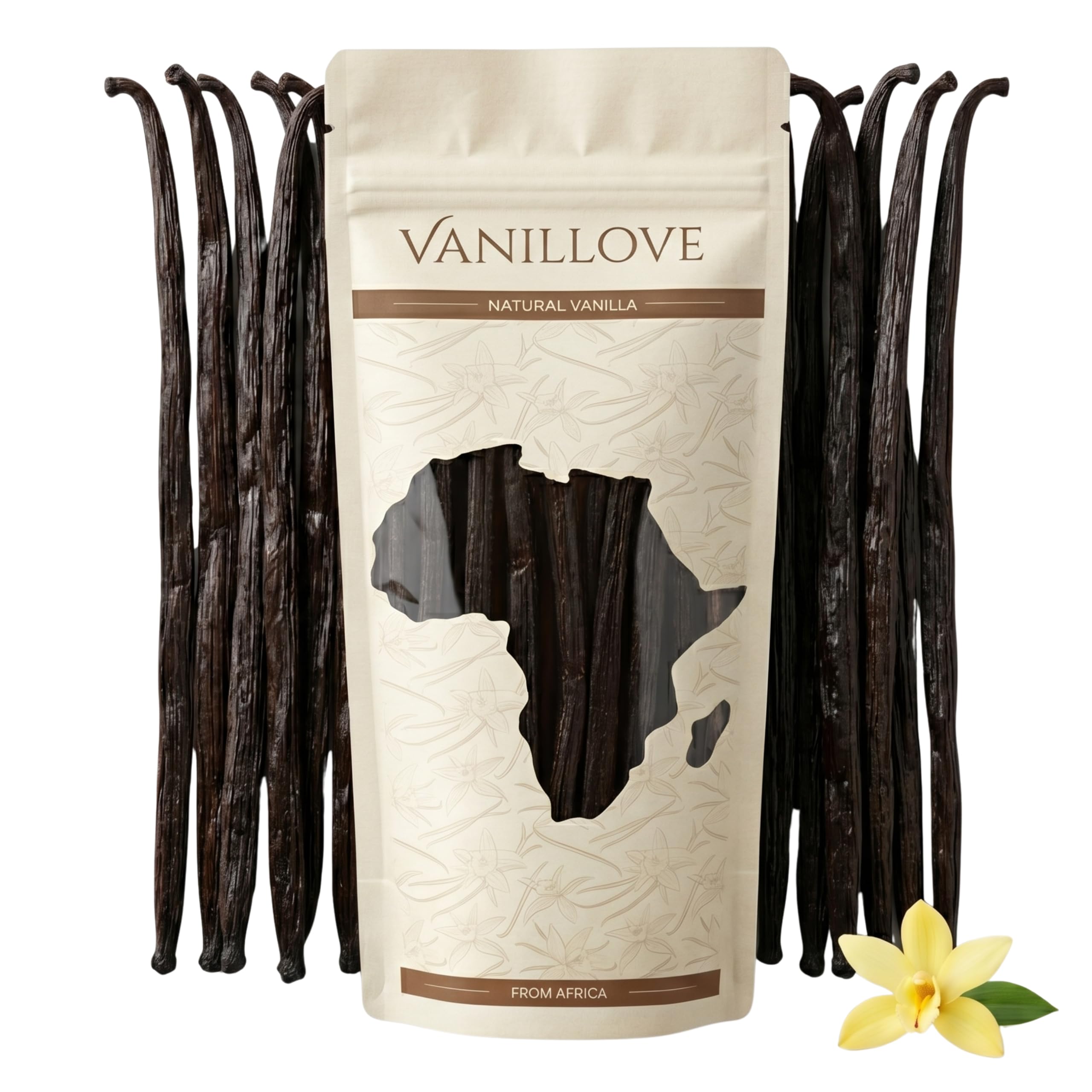 Baccelli di Vaniglia Bourbon XXL 15 Pezzi (16-18cm) - Bacche di Vaniglia Fresche dall'Uganda Classe A - Estratto di Vaniglia, Pasta di Vaniglia & Dolci - Vanilla Beans Gourmet