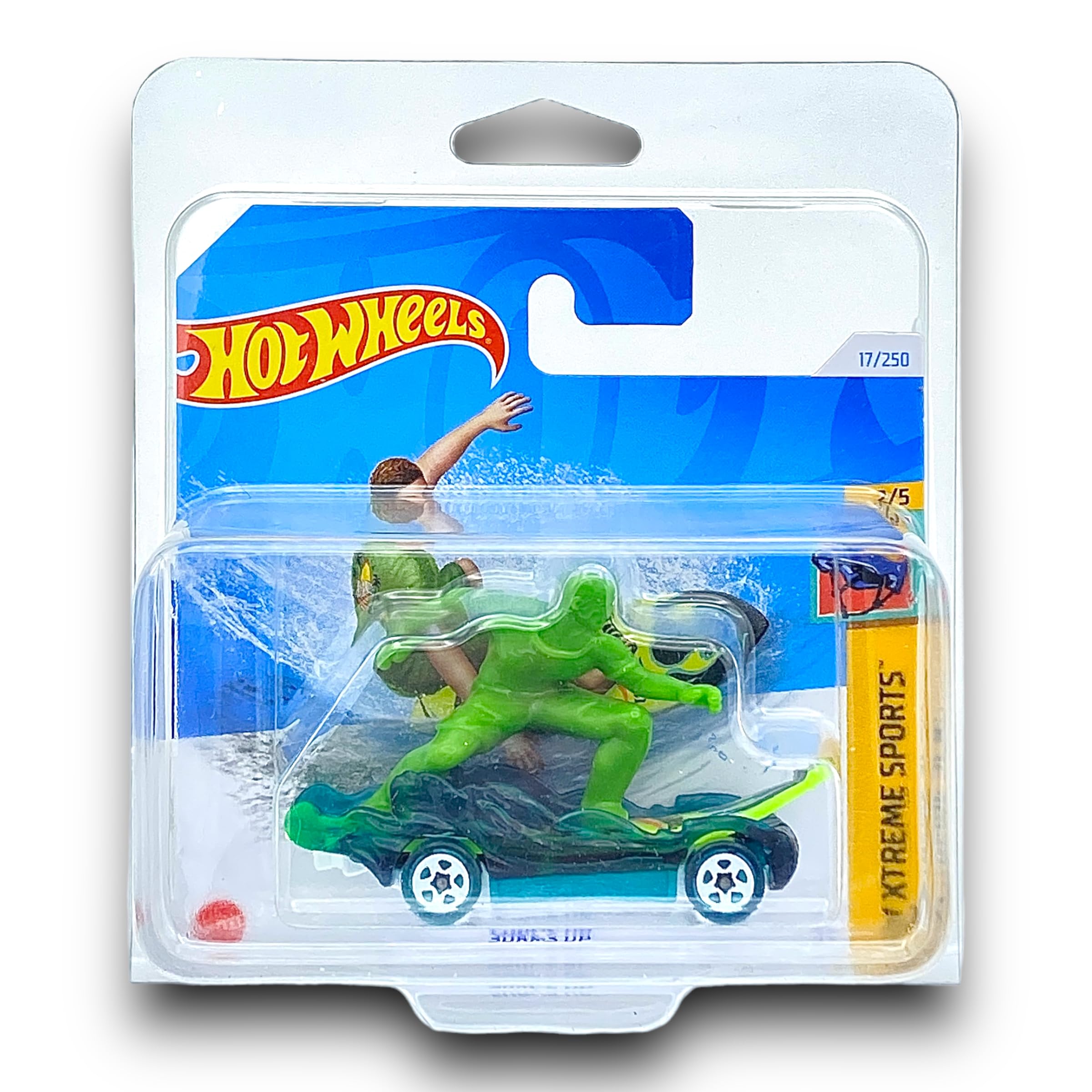 Hot Wheels Surf's Up (Green) 2/5 HW Xtreme Sports - 2024-17/250 (Short Card) - COMES IN A KLAS CAR KEEPER SHORT CARD PROTECTOR CASE - HTB97