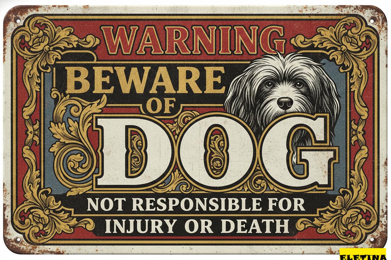 Personalized Sign for Man Cave Beware Of Dog Samoyed Metal Warning Beware Of Dog S Fence Outdoor Farm Garden Gate Home Yard Decor 8x12in Private Property Decorative