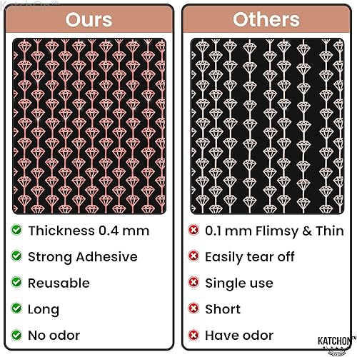 Miniatura 4 de KatchOn, Serpentinas de diamantes de oro rosa de 6.5 pies, paquete de 2  Fondo de oro rosa, decoraciones de despedida de soltera, fondo de flecos de