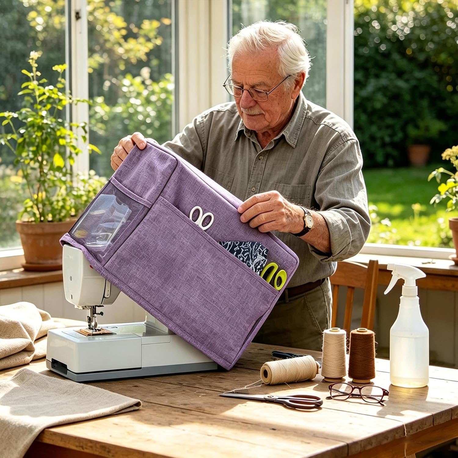 Sewing Machine Cover - Art Project Storage Organizer Case With Pockets