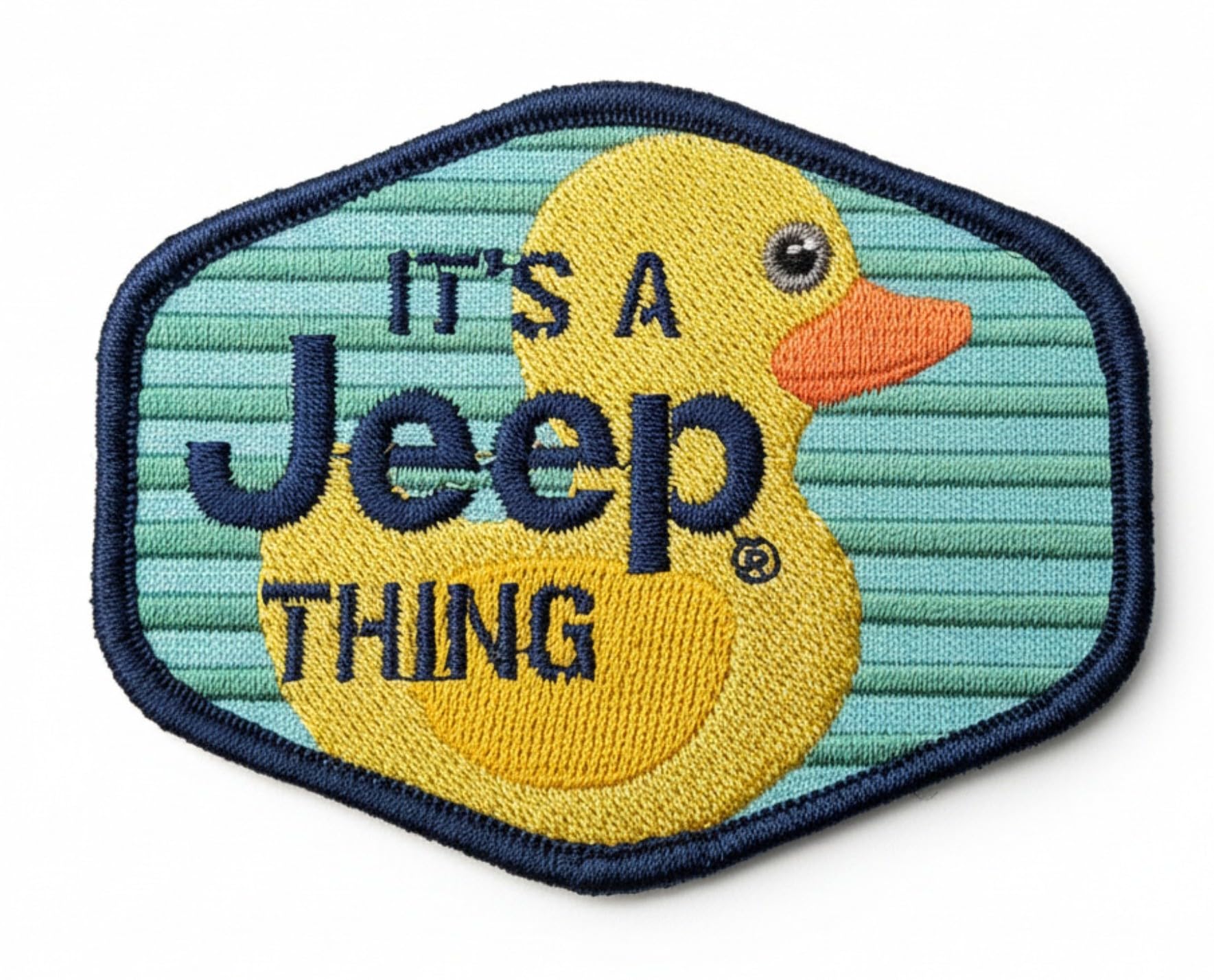 Patch brodé thermocollant Jeep Duck écusson rayures pour veste jeans et casquette