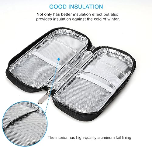 Miniatura 5 de YOUSHARES Estuche de viaje para enfriador de insulina, bolsa térmica para diabéticos, bolsa de refrigeración portátil de insulina para bolígrafo de