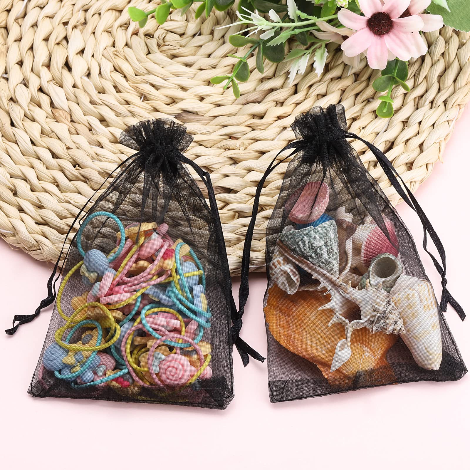 120 Sacchetti In Organza 10x15cm Nero - Per Gioielli, Regali, Matrimoni - Foto 6