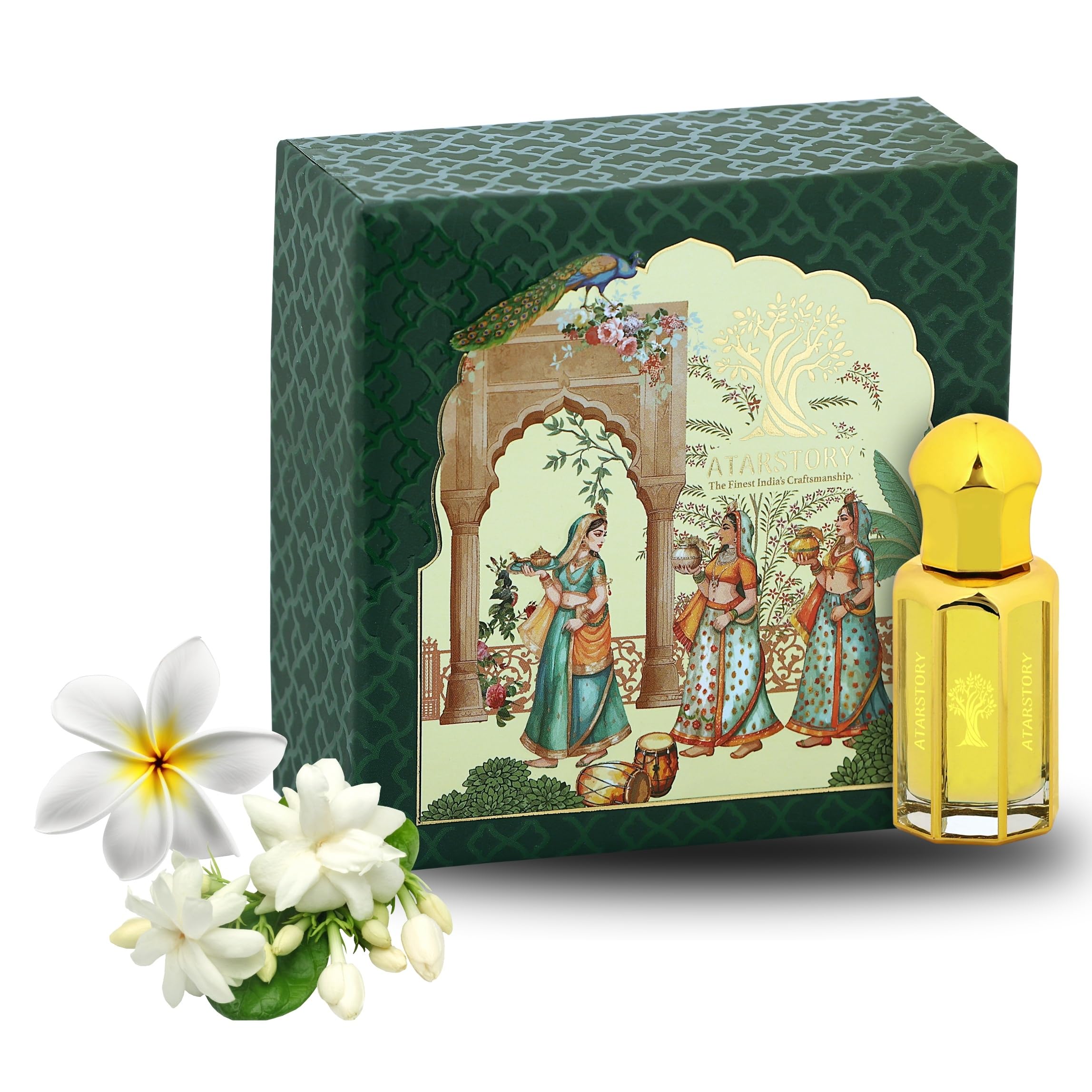 Premium Arabic Jasmine Attar | 12ml -Natural Fragrance Atar Roll-On | Long-Lasting Natural Perfume | Alcohol-Free Essential Ittar | Attar For Men and Women