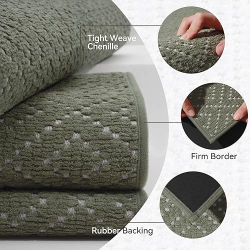 Miniatura 3 de AMOAMI Tapete de baño de felpilla súper absorbente, de secado rápido, con parte trasera de goma, antideslizante, lavable a máquina, delgado, para