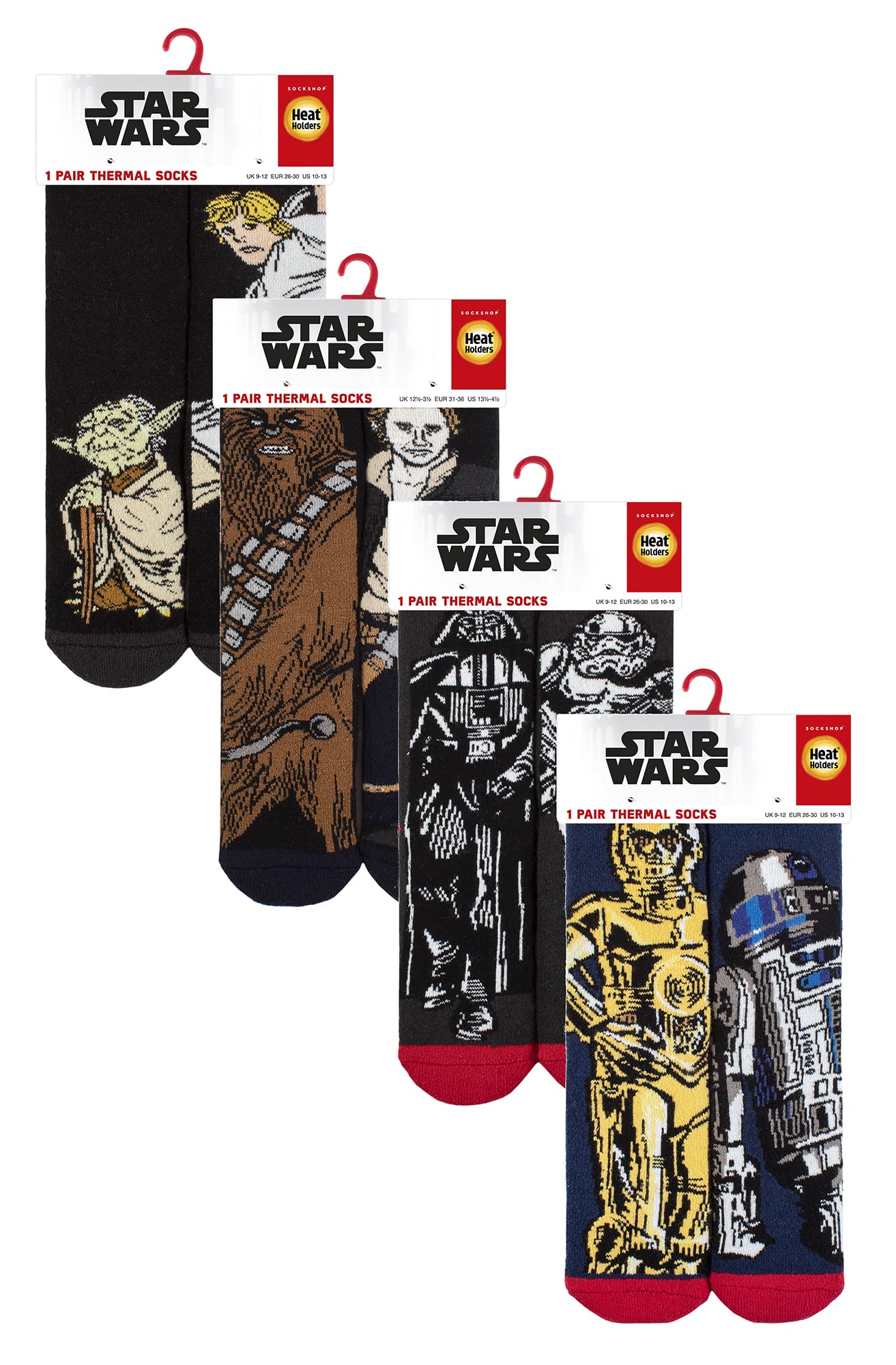 HEAT HOLDERS - Pack De 4 Pares De Calcetines Térmicos Star Wars Para Niños, Gruesos Y Cálidos
