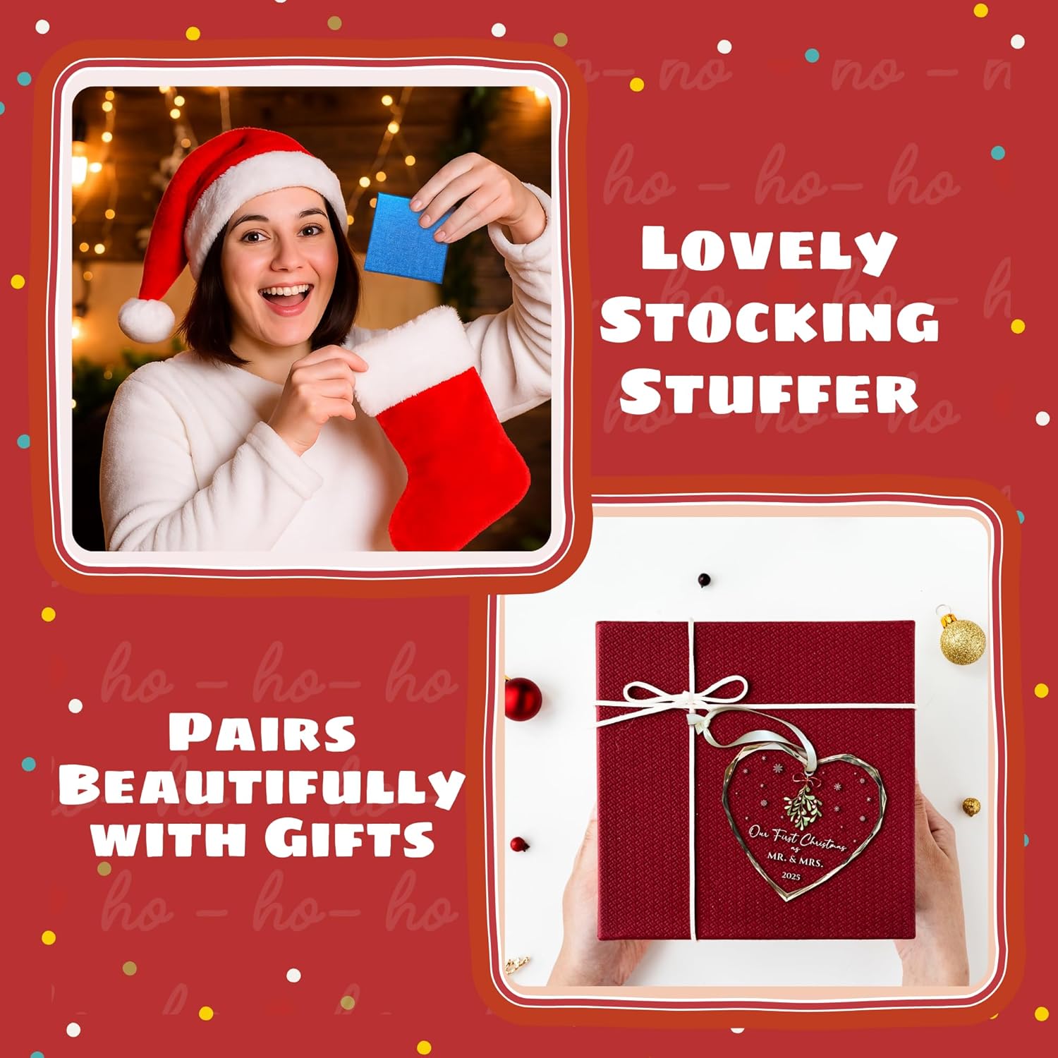 First Christmas Married Ornament 2025 - Mr and Mrs Gifts - Wedding Gifts for Couples, Newlyweds, Bride, Future Mr and Mrs - Married Bridal Shower Gift Ideas - Glass Wedding Ornament 2025 - Image 5