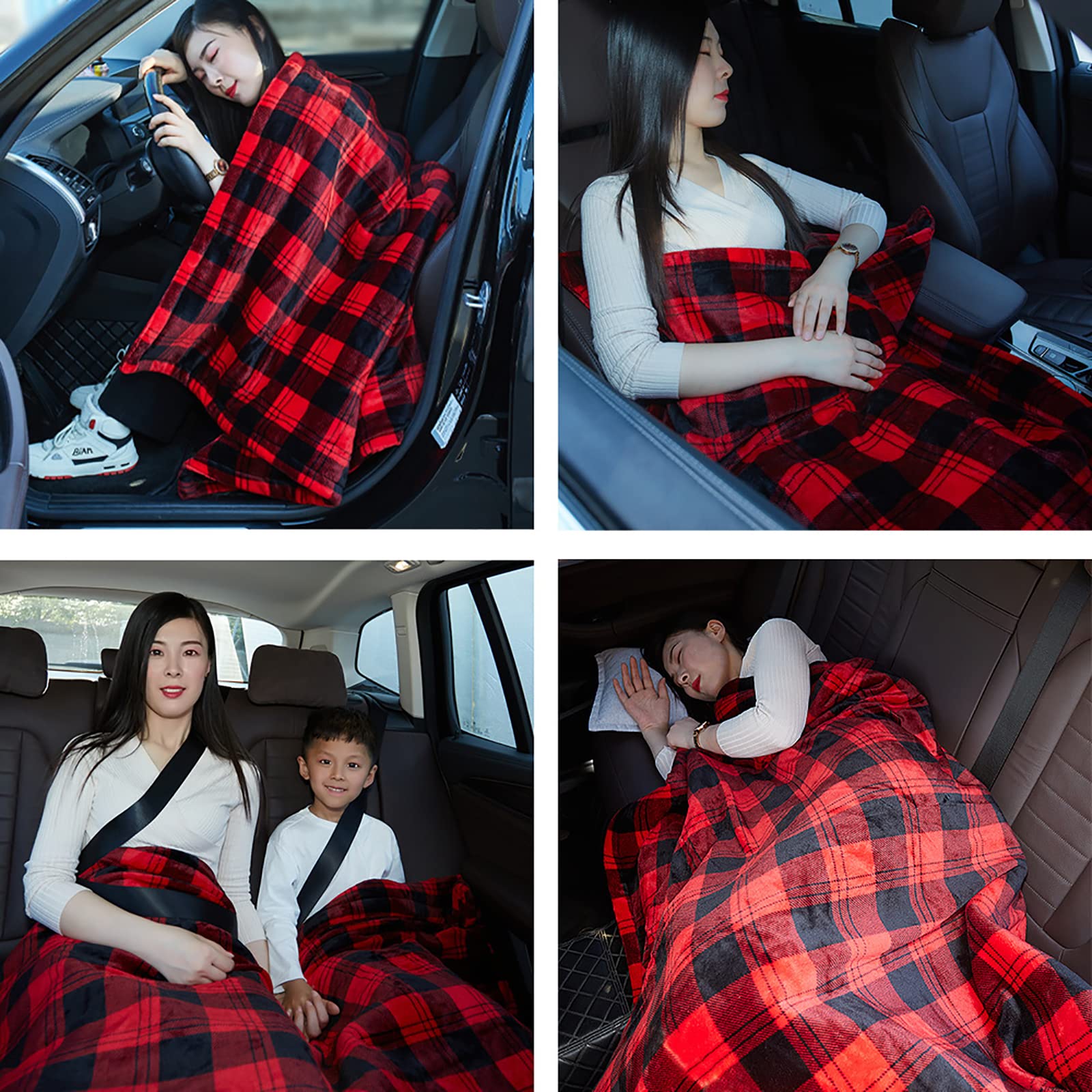 冷え対策＆アウトドア適応】BougeRV 12V電気毛布 180×130cm 電気