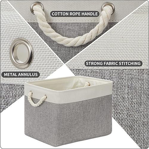 Vista 266 de DULLEMELO Canastas de almacenamiento pequeñas de 15 x 6 x 5.5 pulgadas, contenedores de almacenamiento de tela para tanque de inodoro