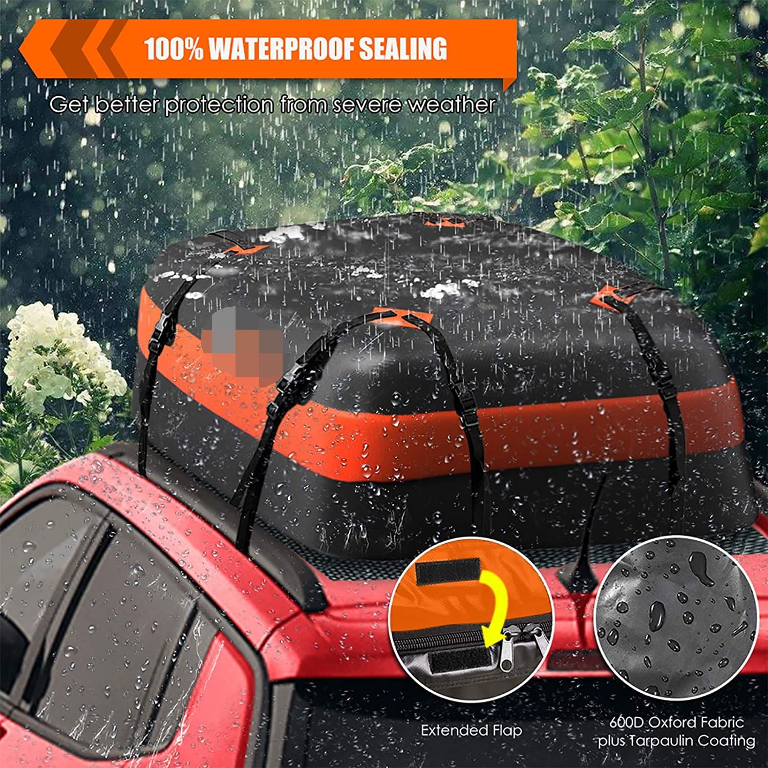 YUEGOO Bolsa Portaequipajes de Techo del Coche para Captur 2013-2023, Cofre de Techo de Coche de 400 litros Bolsa de Techo del Coche Plegable Accesorios de Viaje