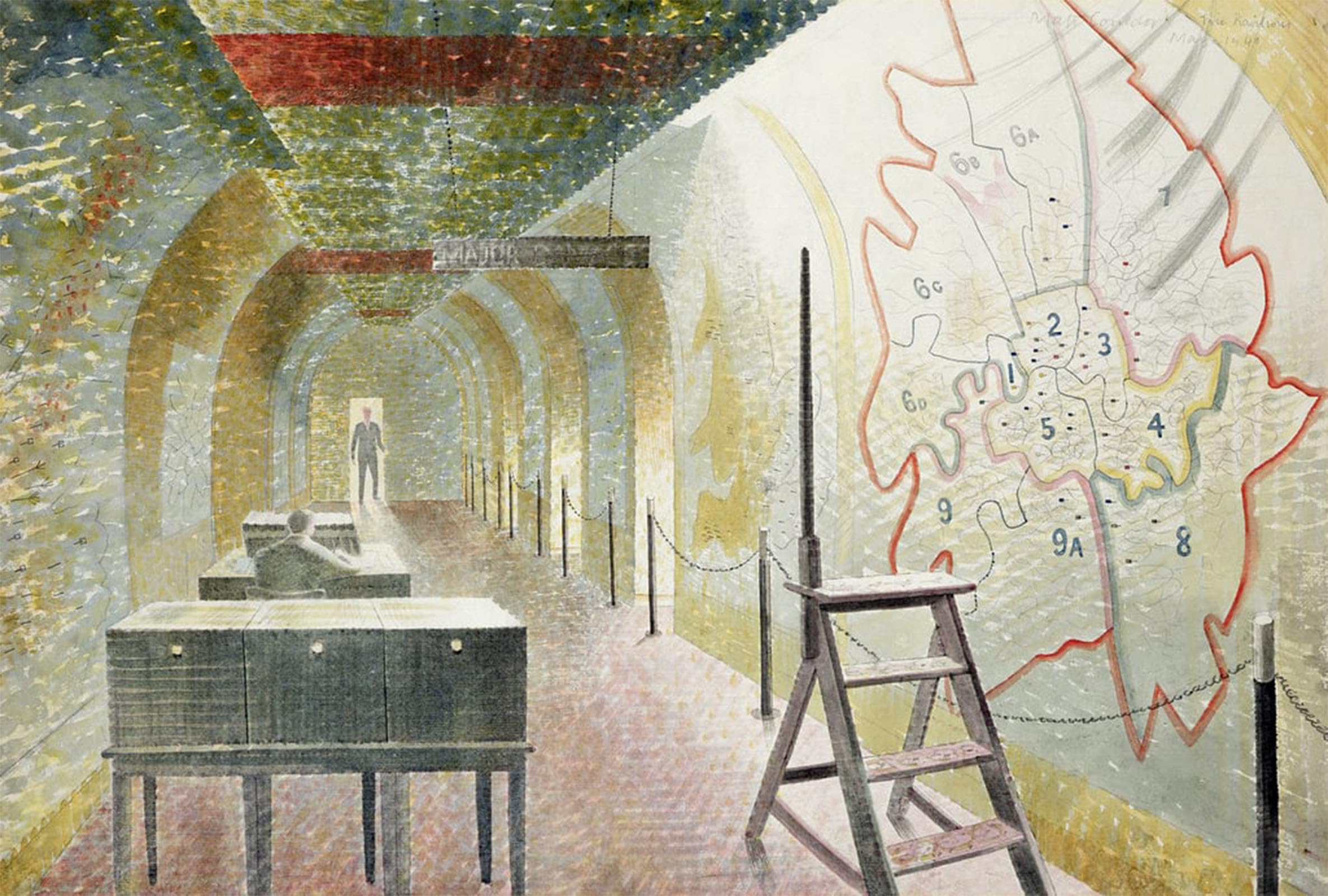 RZHRHJES Vintage Wall Art Picture on Canvas Wall Art Poster Corridor by Eric Ravilious Canvas Poster for Home Decor 60x90cm