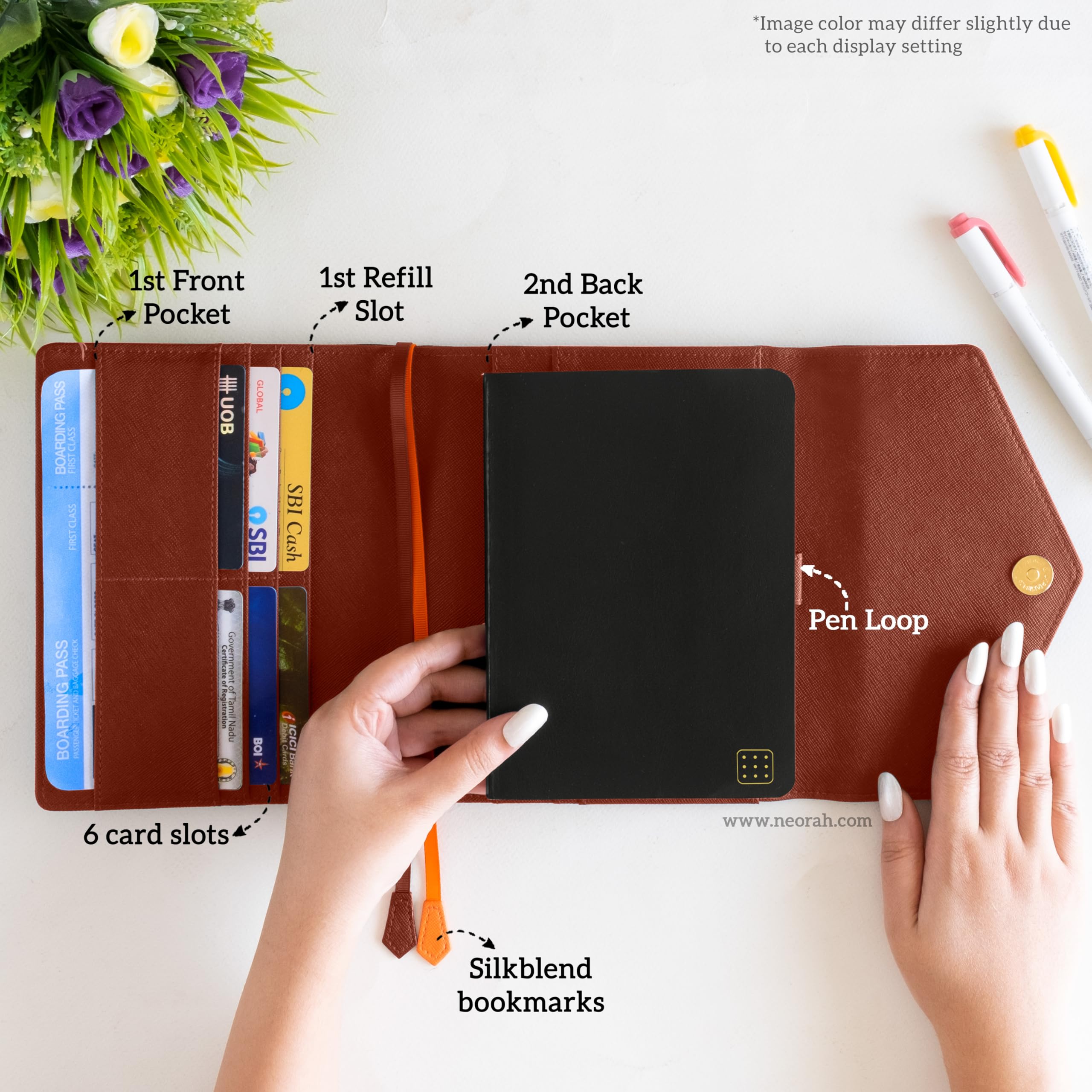 NEORAH Umschlag-Organizer, Braun, B6 ENVELOPE +JOURNAL, Modern