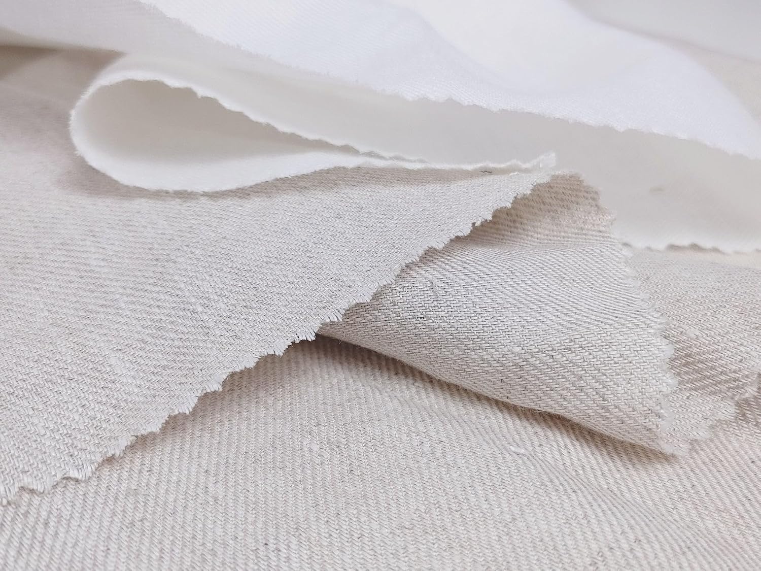 Classic Linen Twill Fabric: 100% Pure Linen, Medium Weight 7490 7615 7254 7255 7256 Green