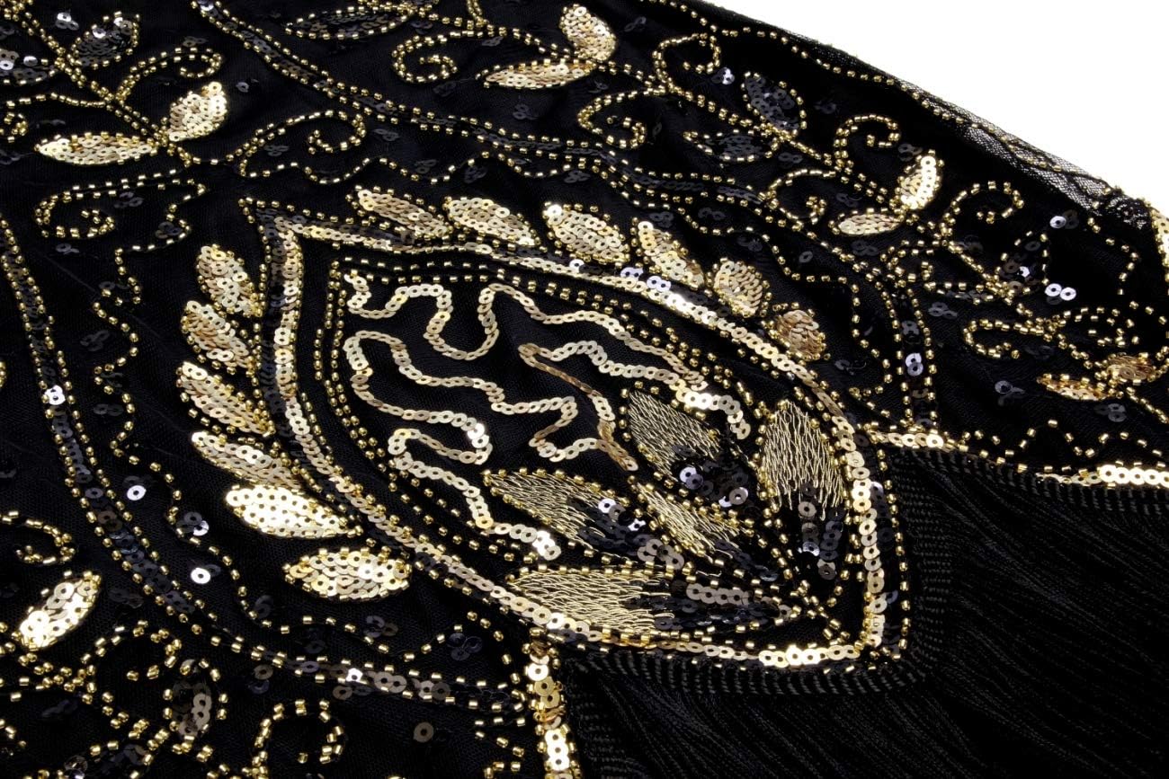Women's 1920s Gatsby Inspired Sequin Beads Fringe Flapper Cocktail Roarings 20s Dress - Image 5