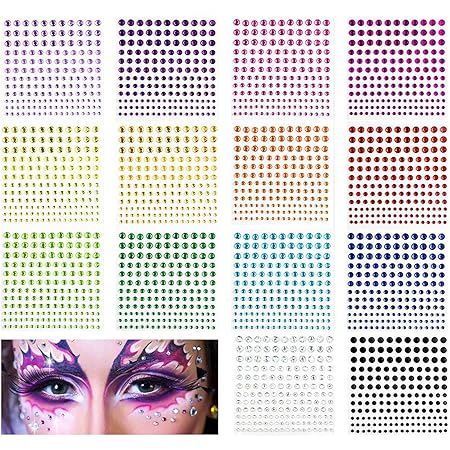 Selbstklebende Glitzersteine 8 Blätter - Strasssteine Zum Basteln In Verschiedenen Farben