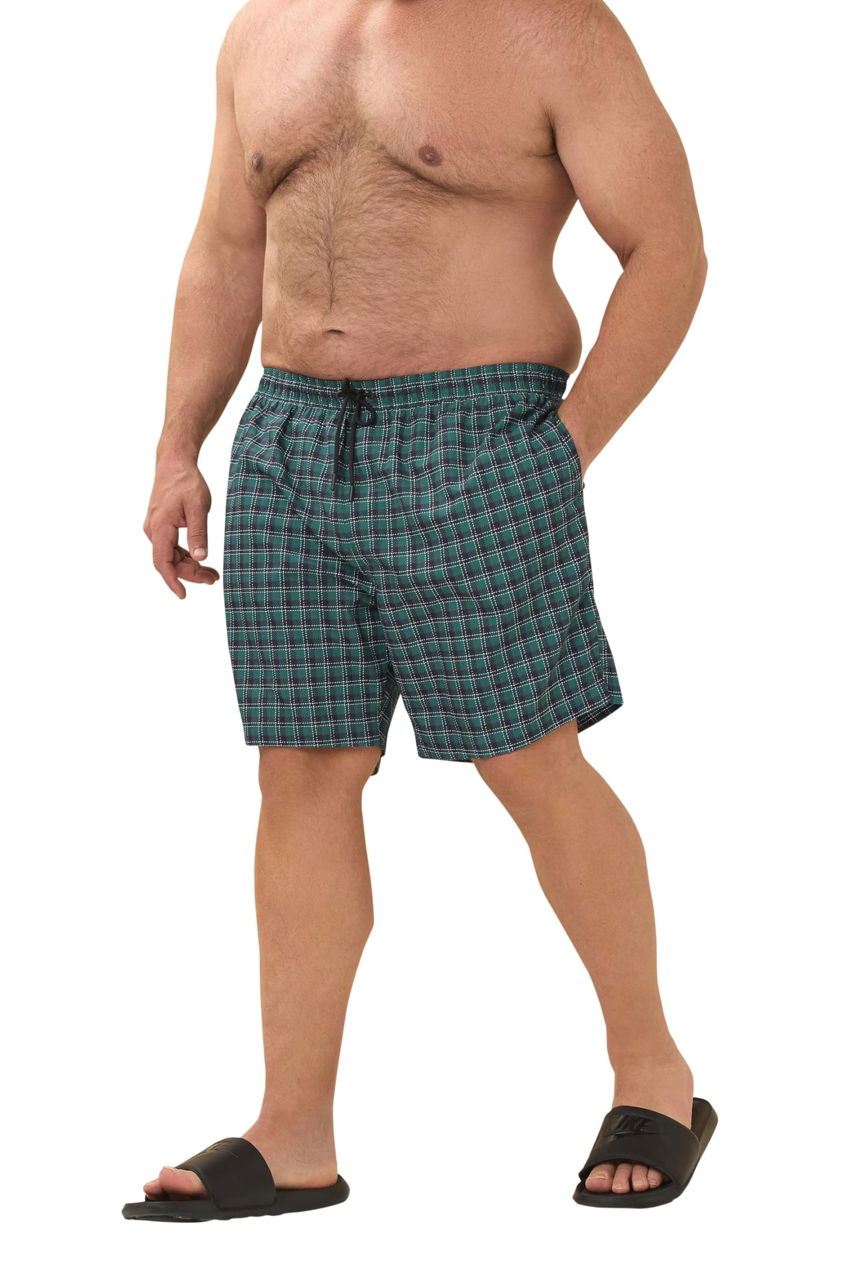 BadRhino Tartan Swimshorts, Green, Size 3Xl, Men