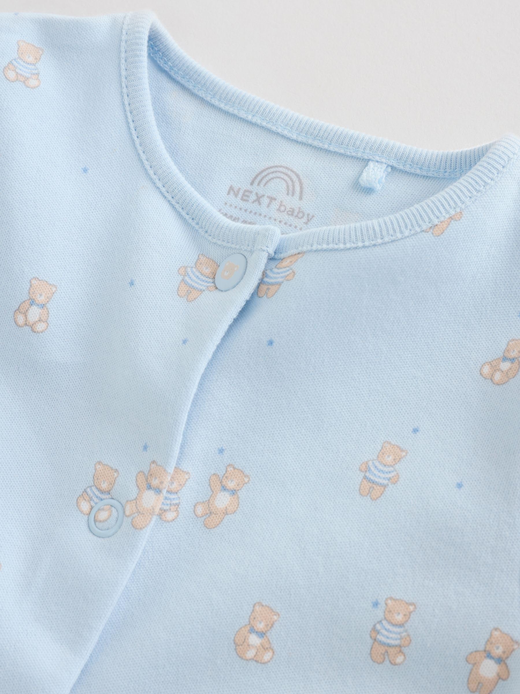 NEXT Bebés niño Pack de 7 Pijamas Tipo Pelele con Ositos para bebé Azul Newborn