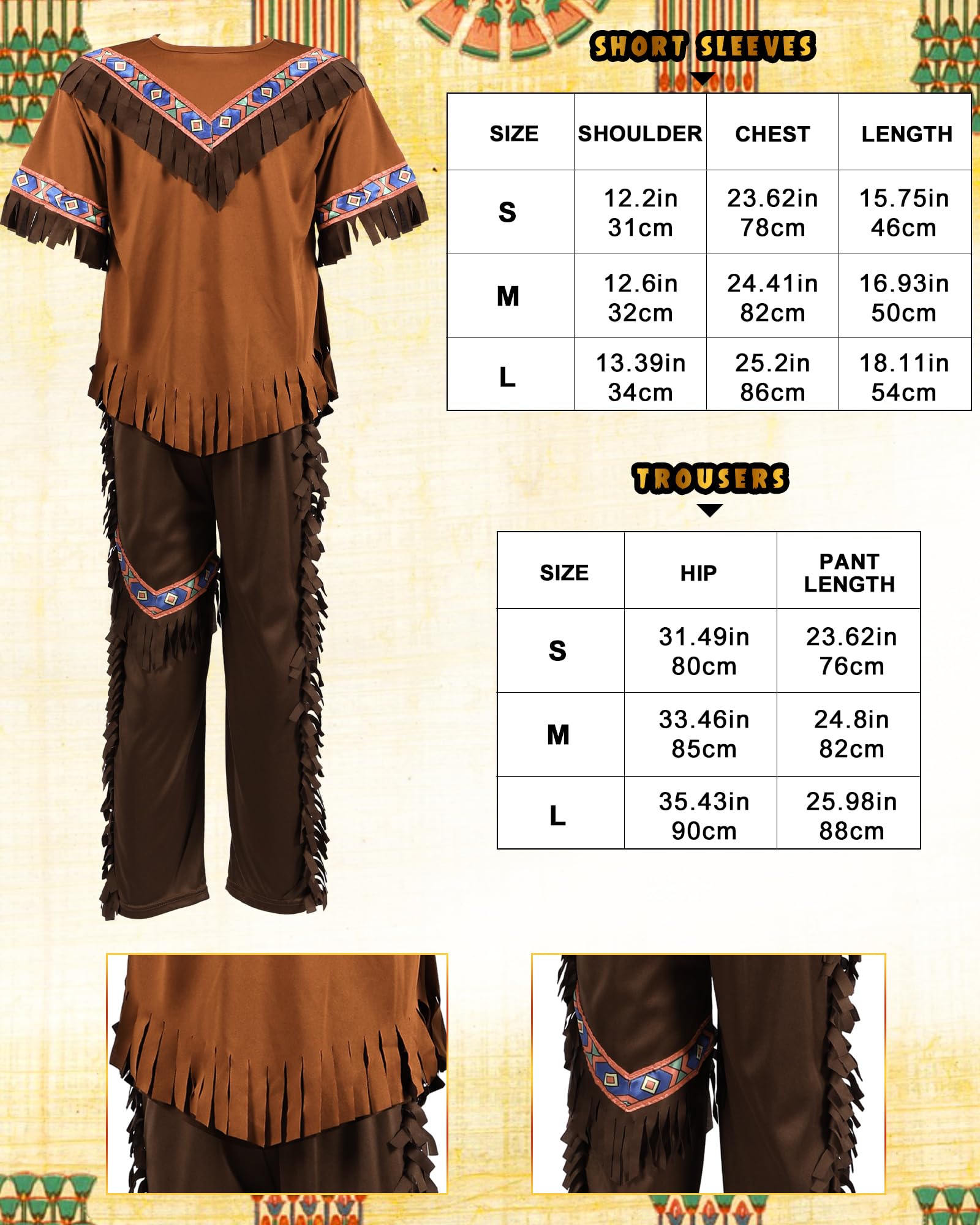 Liitrsh Costume indien 6 pièces pour enfants - Costume indien pour garçons et filles