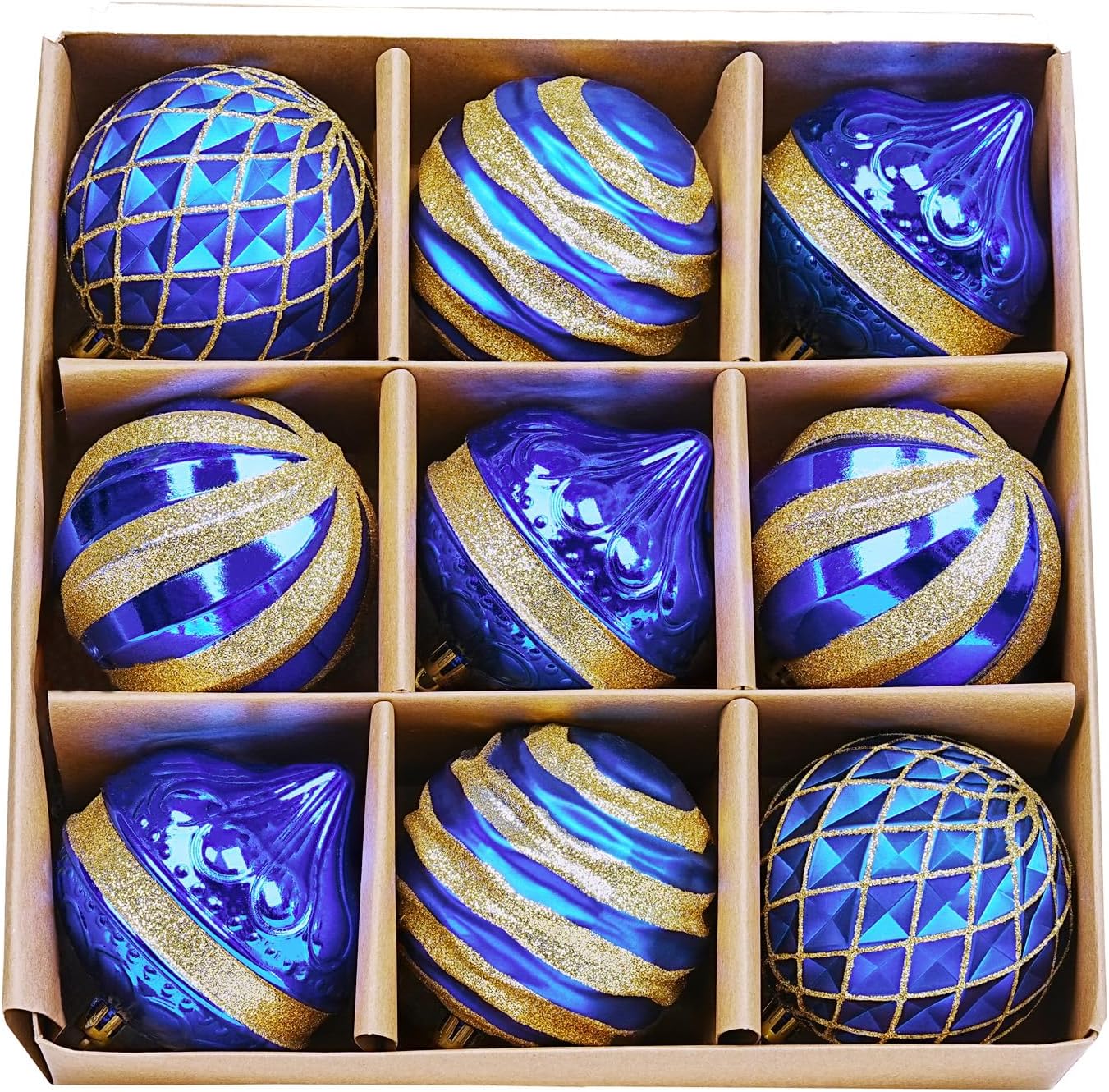 christmas ornaments set 9ct christmas tree decoration ornament balls decor baubles for xmas trees decor holiday party wedding decoration blue 3.15"/8cm