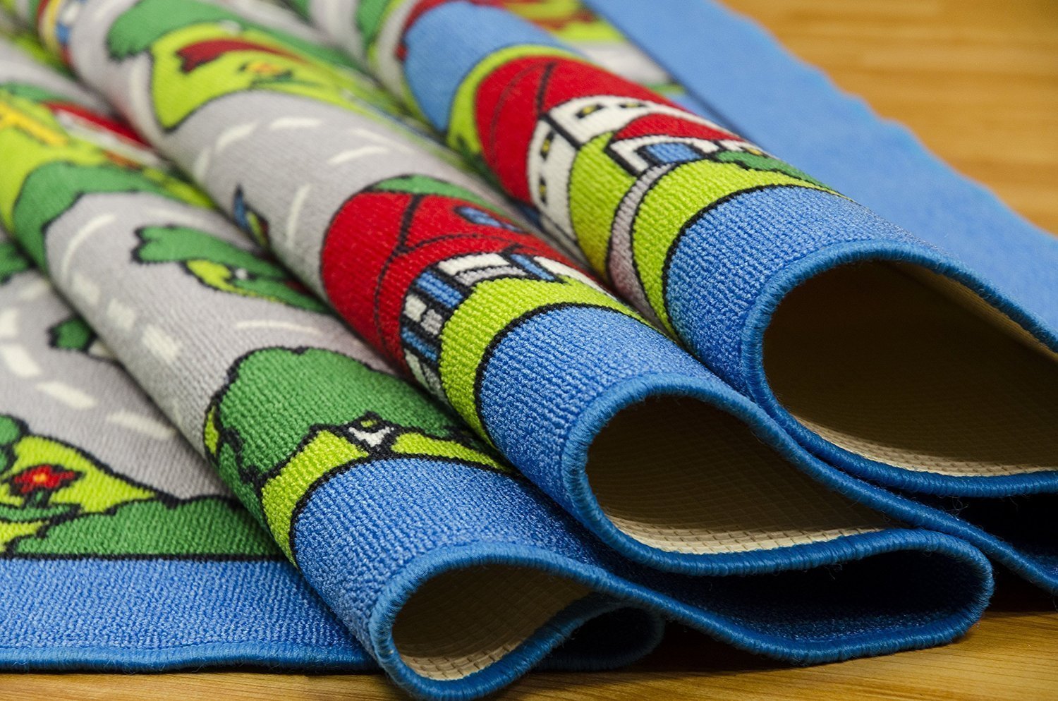 Champion Rugs Kids/Baby Room/Daycare/Classroom/Playroom Area Rug. Roads. Town. City. Race Car Tracks. Educational. Fun. Non-Slip Gel Back. Play Mat (8 Feet x 8 Feet Round)