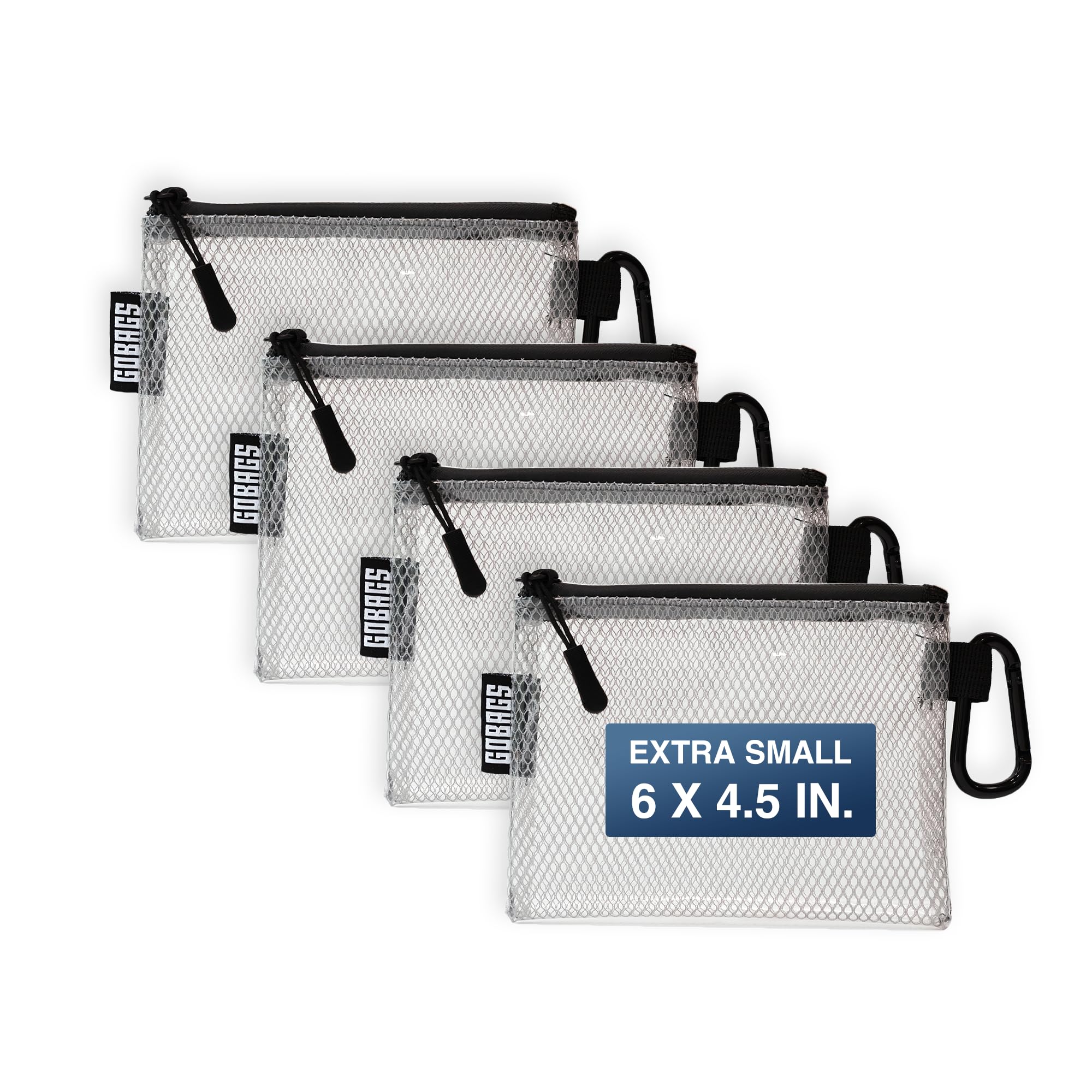 Air Production Extra-Small Clear Zipper Pouch (4‑Pack) – Cable Organizer & Travel Gear Bag for Electronics, Camera Accessories, Tool Pouch & Small Tech Storage