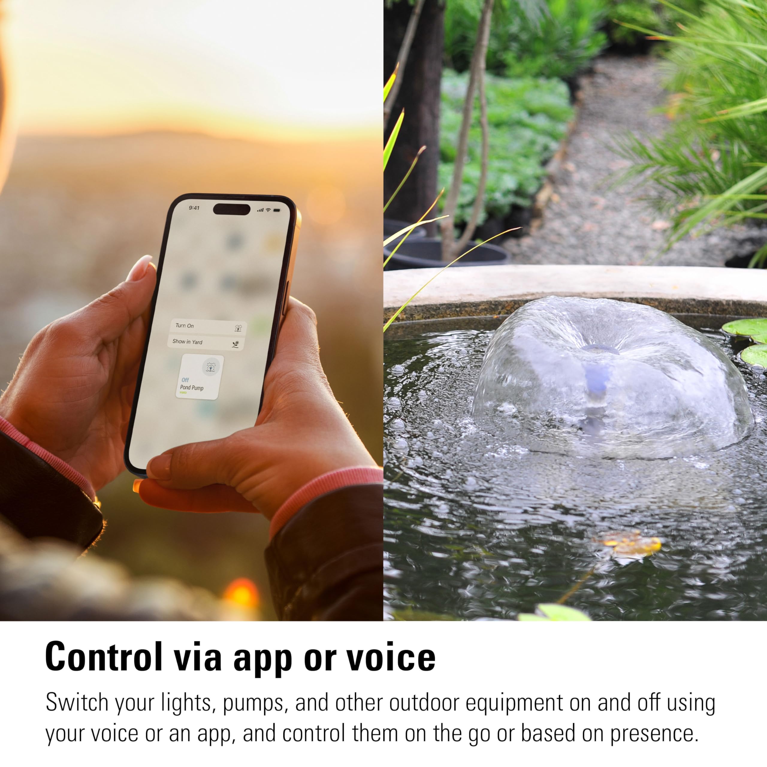 Eve Energy Outdoor (Matter) - Enchufe inteligente para exterior/enchufe para cuarto húmedo, contador de consumo, requiere un router de borde Thread; Apple Home, Alexa, Google Home, SmartThings