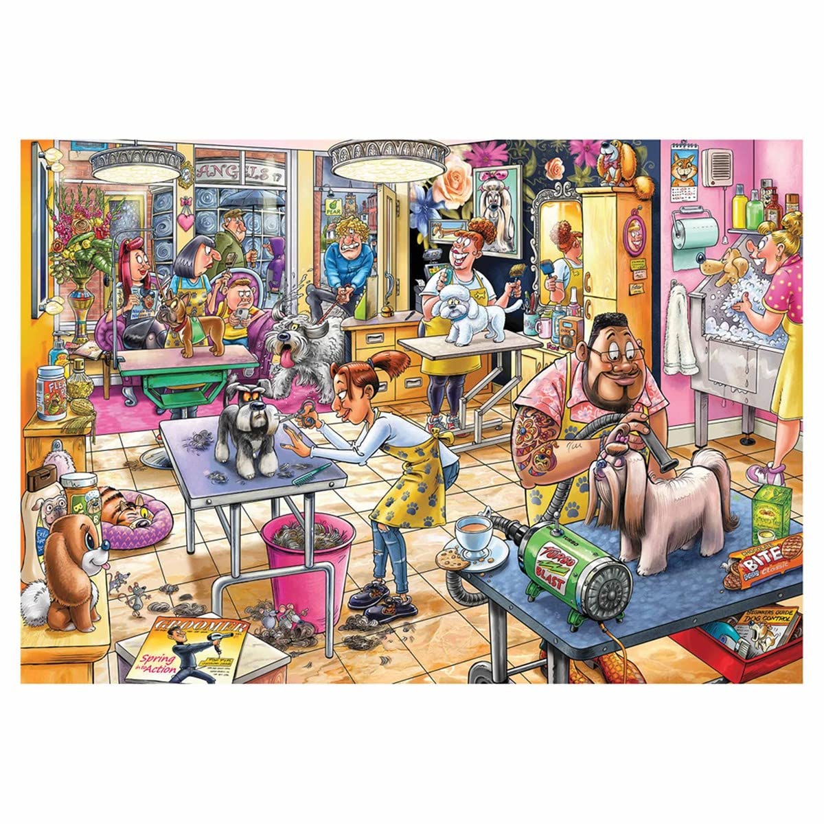 Puzzle géant Wasgij Mystery 23 - Pooch Parlour ! (1000 pièces)