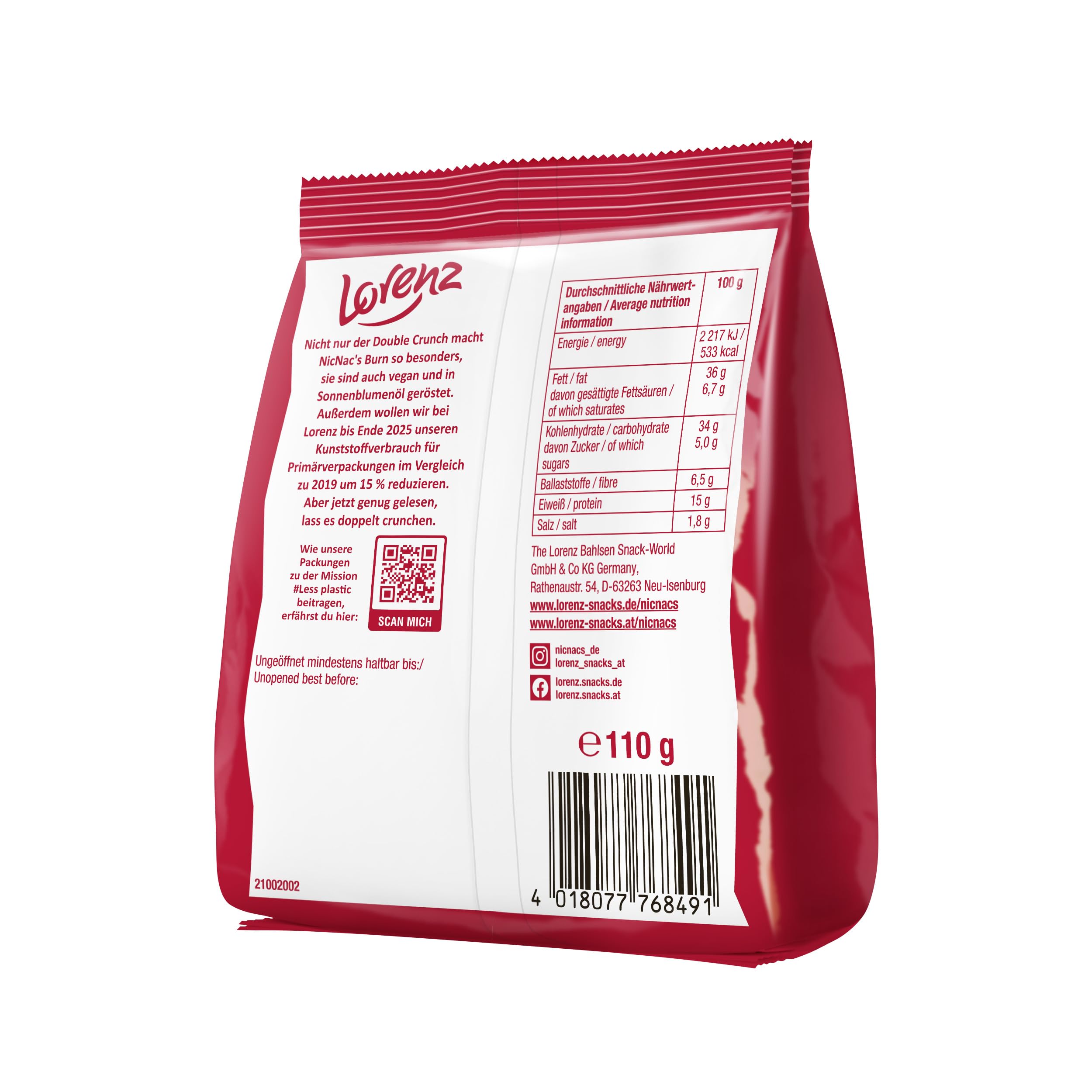 Lorenz Snack World NicNac's Burn, opakowanie 14 sztuk (14 x 110 g)