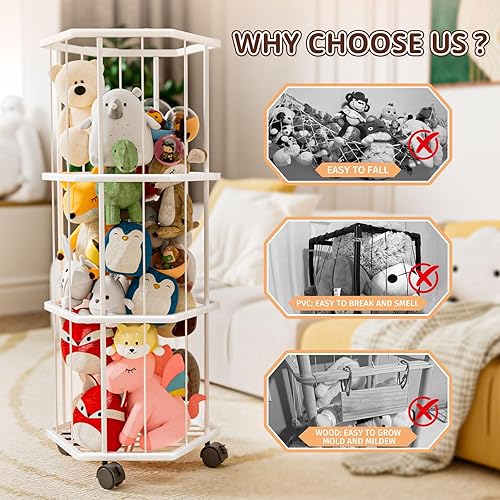 Miniatura 7 de Almacenamiento de animales de peluche de metal extra grande, organizador y soporte  Oso de peluche y almacenamiento de juguetes para sala de juegos,