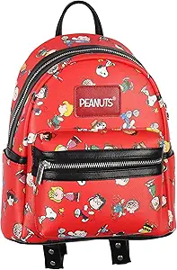 Peanuts Snoopy Charlie Brown Linus Lucy Sally Marcie Toss Print Mini Backpack