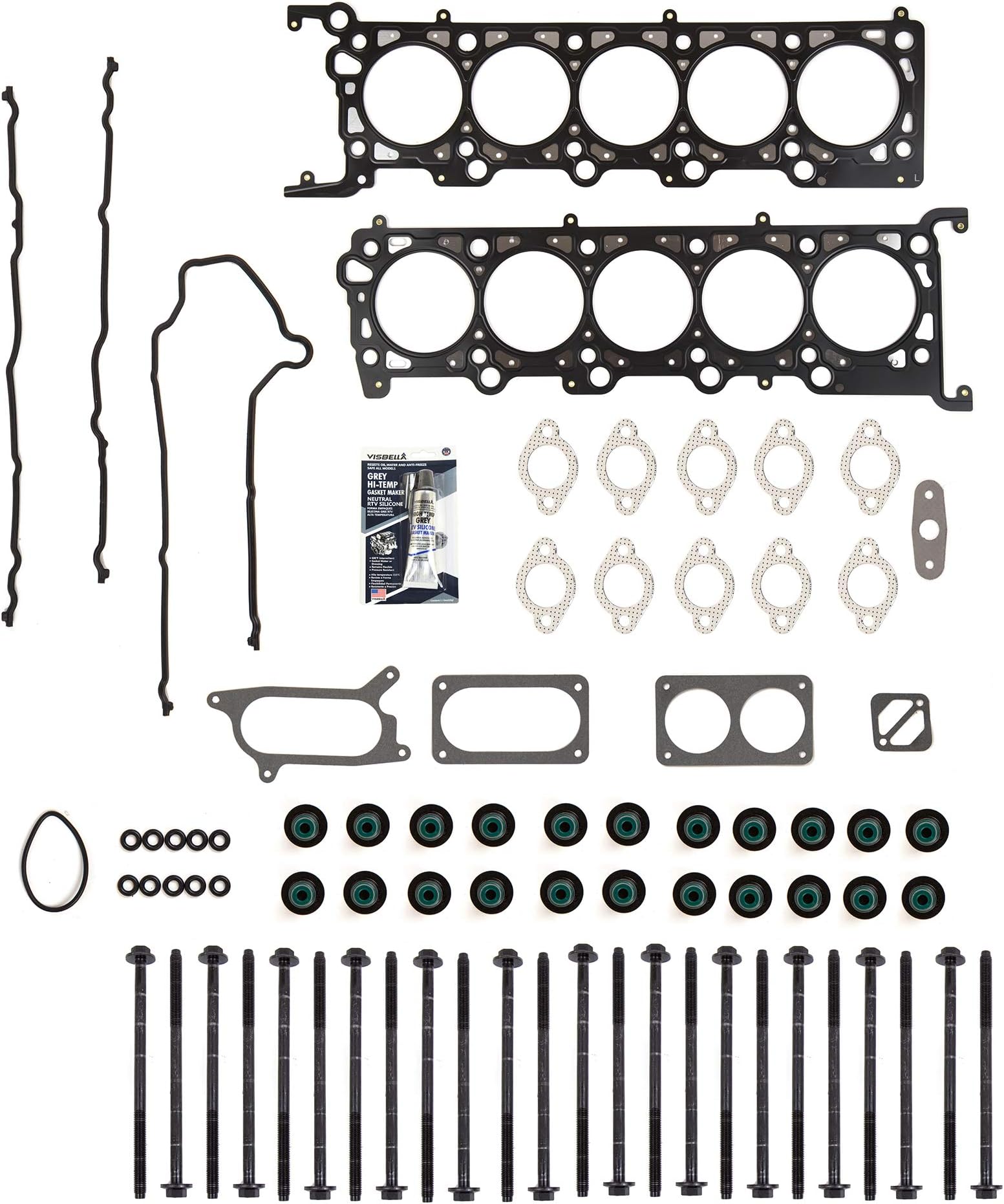 Evergreen Parts And ComponentsHSHB8-21168 Head Gasket Bolts Set Fit 97-02 Ford Excursion F-250 F-350 E-350 6.8L SOHC