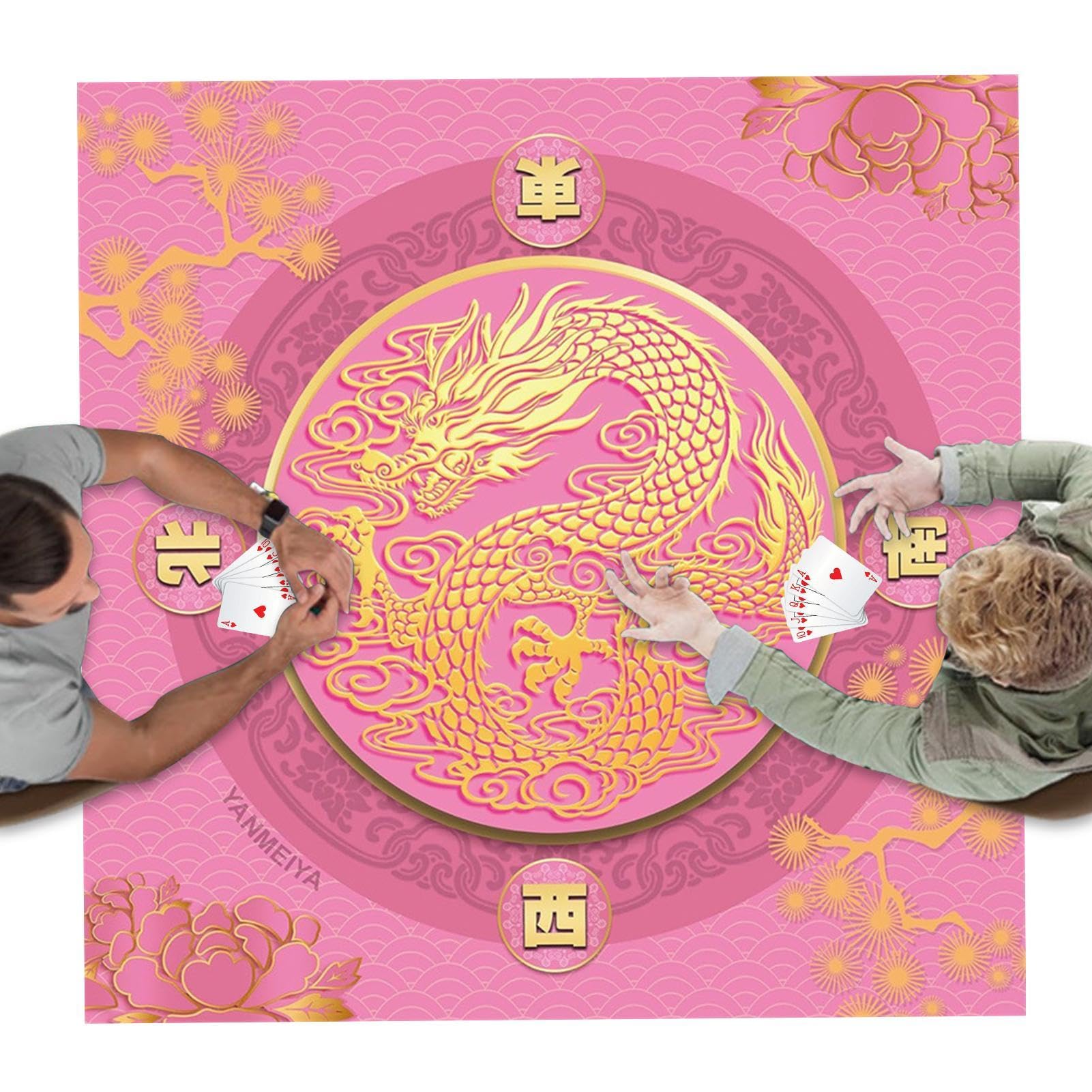 Tapis de mahjong rétro de qualité supérieure - Protection de table 27x27 - 8