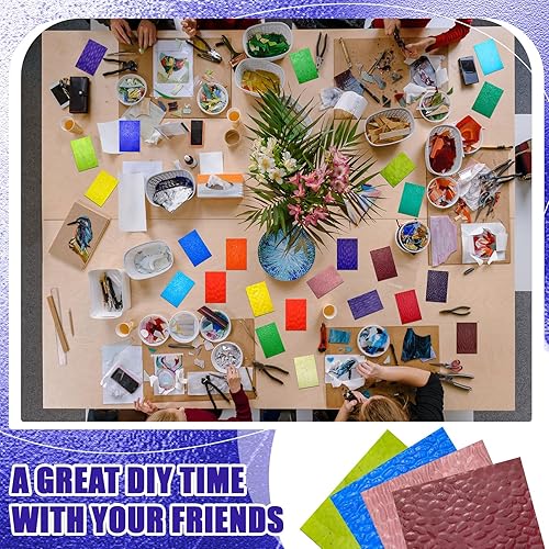 Miniatura 10 de Treela 24 hojas de vitrales de 4 x 6 pulgadas, suministros de vitrales para proyectos de vitrales, variedad de mosaicos, vidrios de colores surtidos