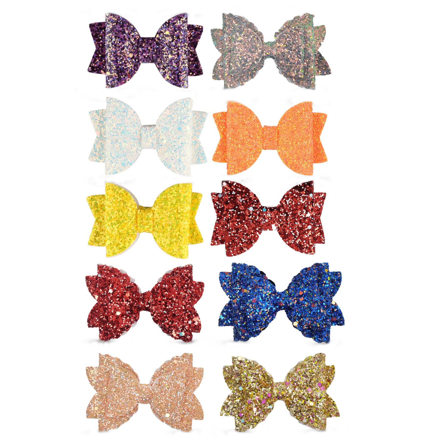 ANNACREATIONS Korean Stylish 3.5 Inch Glitter Bows Boutique Hair Clips Multi Color For Baby Girls Teens Toddlers (Pack of 10) (B0CRPFCWM2) Amazon Price History, Amazon Price Tracker