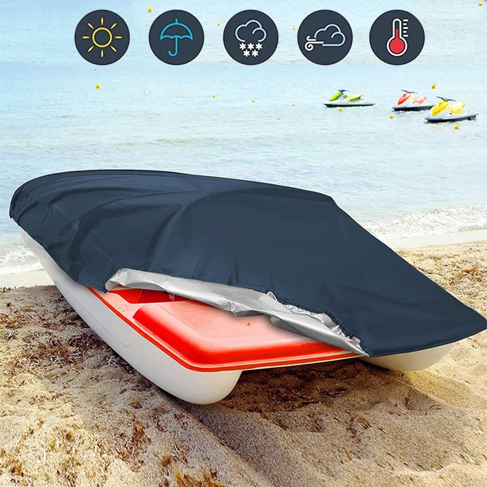 Tretboot Abdeckung Wasserdicht - 286x200cm Oxford Plane Für 3-5 Personen Boote