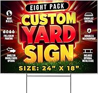 Vista 15 de Paquete de 10 letreros personalizados de 24"x18" para patio con estacas, letreros personalizados para exteriores, letreros corrugados de impresión a