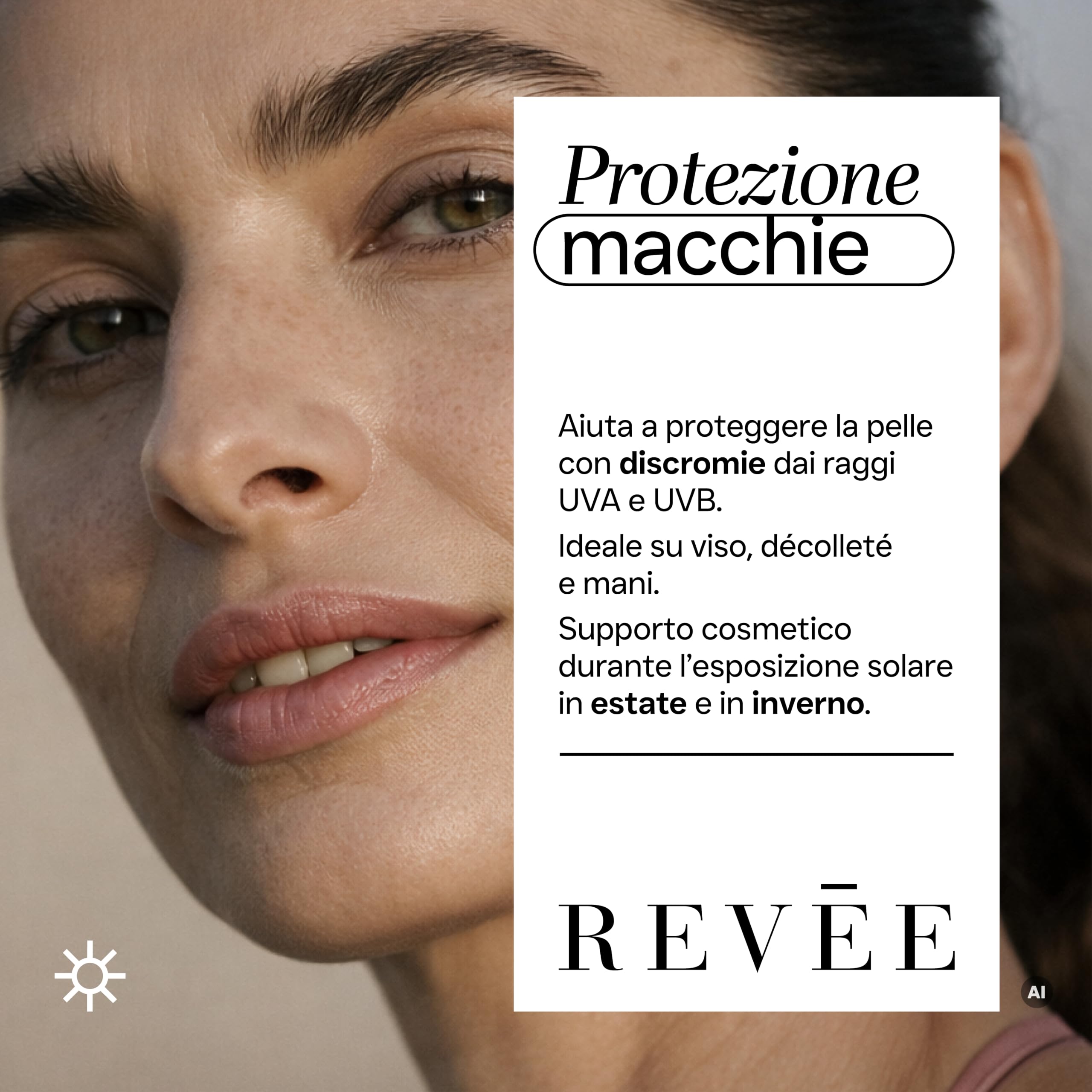 REVÉE Sun Care, Protezione Solare Cicatrici - SPF 50+ Viso e Corpo – Protegge Cicatrici, nei, Macchie Solari – Made in Italy – Nickel Tested, Gluten Free – 150 ml