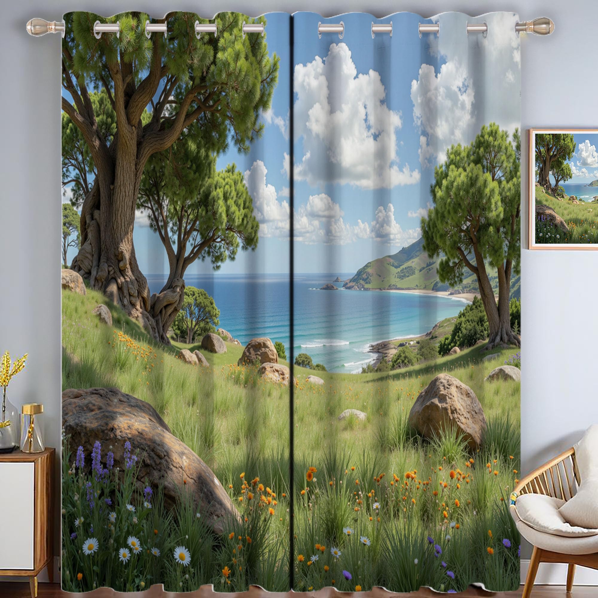 Rideau occultant thermique de 140x240 cm pour salon et chambre