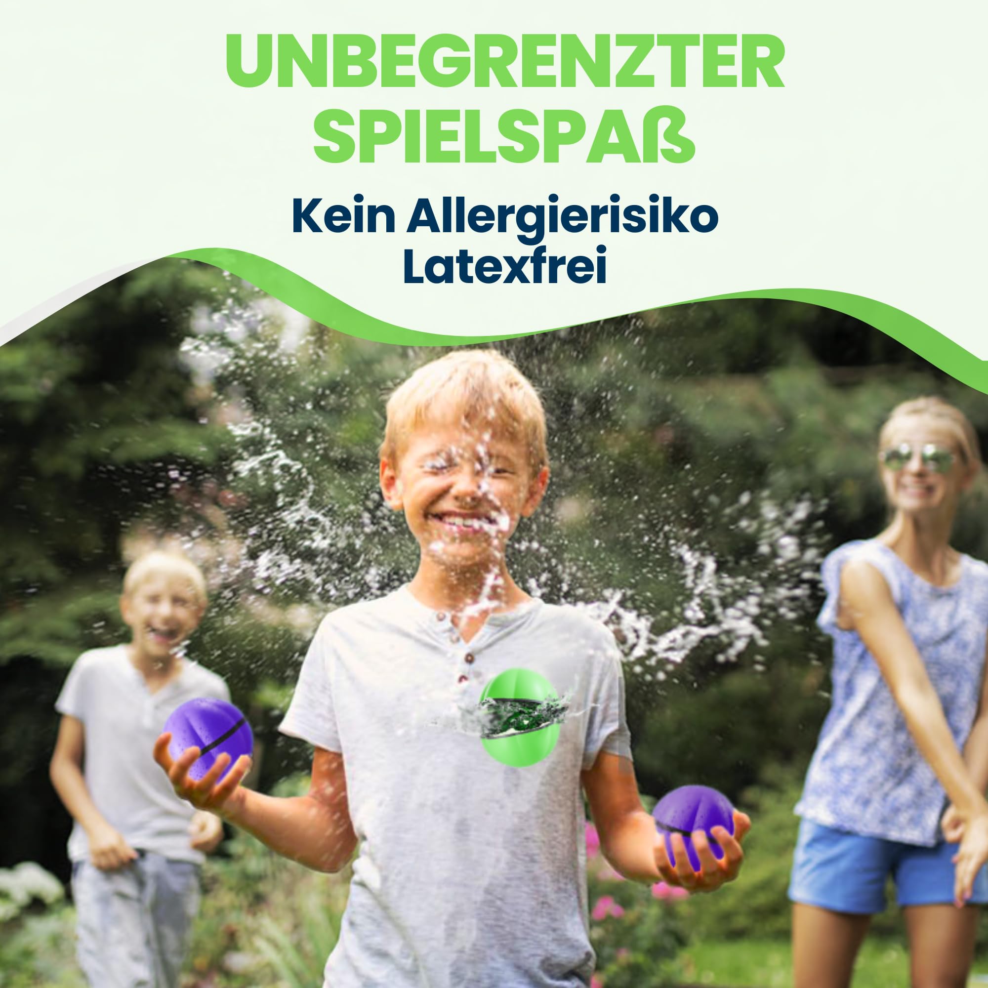 12x Wasserbomben wiederverwendbar in 2 starken Team-Farben [in 1 Sekunde befüllt] - Premium Silikon für RIESEN Spaß - magnetische Wasserbomben selbstschließend - Gartenspielzeug Kinder - Set