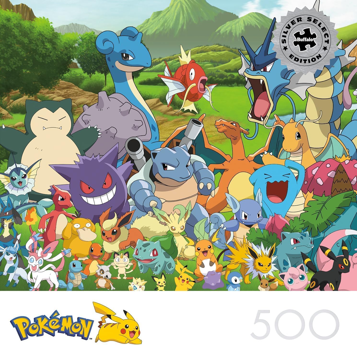 Buffalo Games - Silver Select - Pokemon - Favorites Group - 500 Piece Jigsaw Puzzle for Adults -Challenging Puzzle Perfect for Game Nights - Finished Size is 21.25 x 15.00