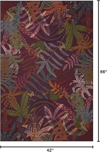 Miniatura 3 de Justina Blakeney x Loloi Pisolino Collection PSO-05 Merlot  Multi 3'-6" x 5'-6" - Alfombra decorativa