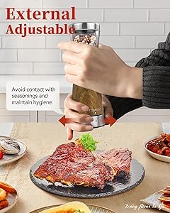 Electric Salt and Pepper Grinder Set with Storage Base, Stainless Steel Rechargeable Salt and Pepper Grinder Set with 4.5 oz Large Capacity, 1.8" Wide Mouth, Adjustable Coarseness, Ideal for Kitchen