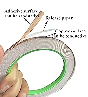Vista 2 de monochef 2pcs Copper Tape with Double-Sided Conductive Copper Foil Tape Self Adhesive EMI Shielding Stained Glass Supplies Soldering Electrical