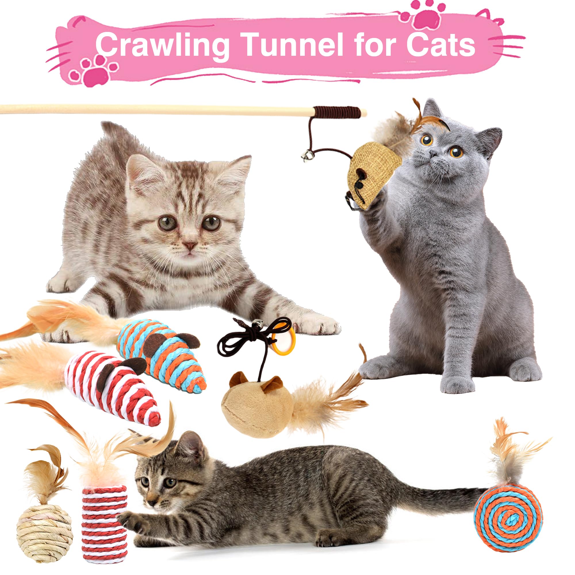 Kit de iniciación de gatitos de alta calidad de 36 piezas para gatos de interior, juego completo de artículos esenciales para gatos con caja de arena de acero inoxidable, bolsa de transporte, cama