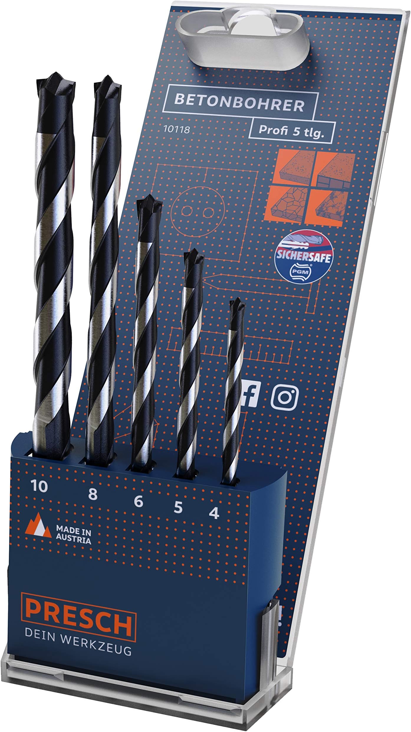 15 Piece Masonry Drill Bit Set with Case Draper 18550 Made From