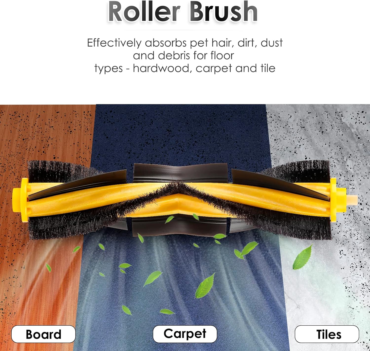 (4 Pieces) N10 Roller Brushes Main Brush Replacement Parts for Ecovacs DEEBOT OZMO N10 N10 Plus 920 950 T8 AIVI Max T9 T5 N5 N7 N8+ N8 Pro DX55 DX93 DJ65 Robot Vacuum