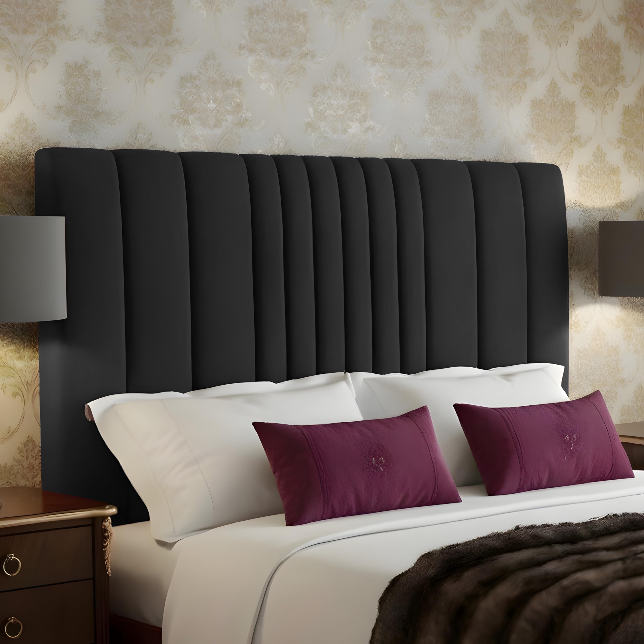 HB-1 Headboards for Beds – Manhattan 24'' Divan Bed Headboard – Headboards for Divan Beds, Bedroom & Hotel Furniture, Elegant Soft Plush Fabric Head Board