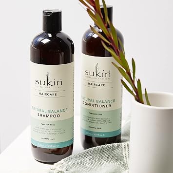 Sukin Natural Balance Shampoo, Sulfate Free Moisturizing Shampoo with Botanicals & Baobab Oil, Clean Ingredients, Signature Scent, 16.91 Fl Oz