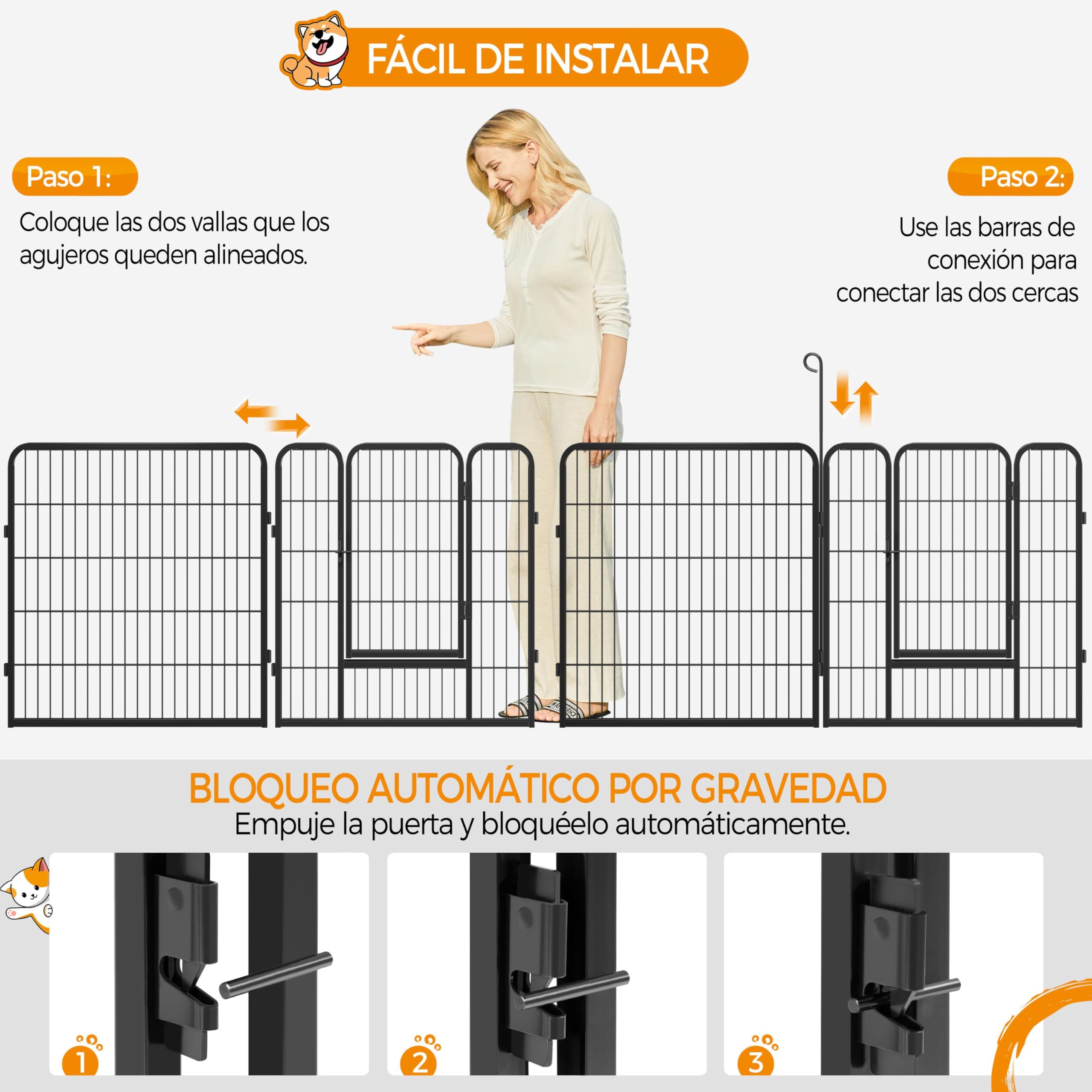 Yaheetech 8 recinti per cani 80 x 80 cm parco per cuccioli Corral gabbia per animali domestici